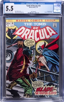 1972 Marvel Comics "The Tomb of Dracula" #10 - ( First Appearance Of Blade) CGC 5.5 Off-White to White Pages